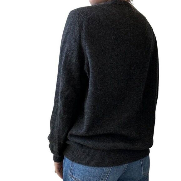 Club Room Mens 100% Cashmere Charcoal Grey V Neck Soft Sweater Sz L - Picture 5 of 6